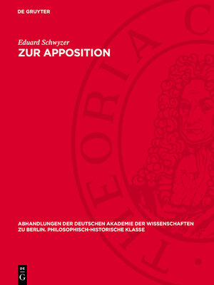 cover image of Zur Apposition
